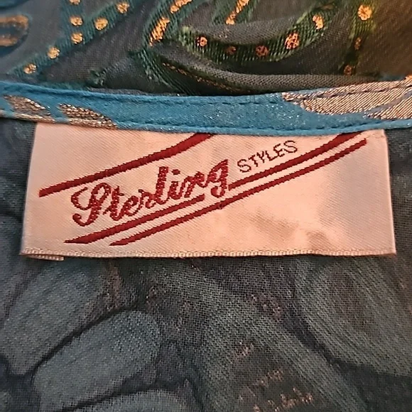 STERLING STYLES 1990s Mixed Print Metallic Patchwork Assymetric Kimono - Picture 9 of 11